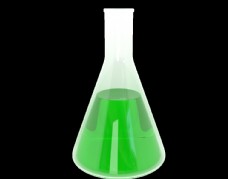 绿色溶液锥形烧瓶