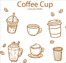 咖啡杯果汁饮料咖啡线稿