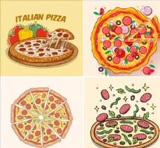 卡通菠萝手绘披萨
